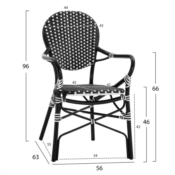 ΠΟΛΥΘΡΟΝΑ ΑΛΟΥΜΙΝΙΟΥ BAMBOO LOOK ΜΕ ΜΑΥΡΟ ΛΕΥΚΟ WICKER HM5793.02 56X63X96Y εκ. - Image 2