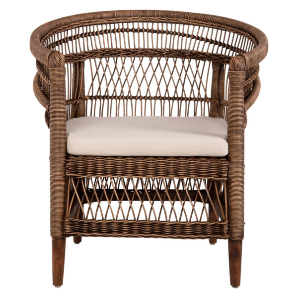 ΠΟΛΥΘΡΟΝΑ MALAWI HM9635.01 ΞΥΛΟ ΜΑΟΝΙ ΜΕ RATTAN ΚΑΦΕ-ΛΕΥΚΟ ΜΑΞΙΛΑΡΙ 80x70x86Υεκ. - Image 3