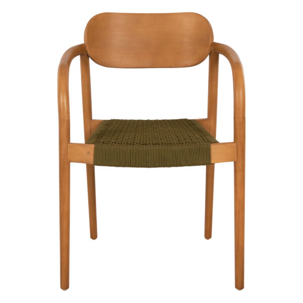 ΠΟΛΥΘΡΟΝΑ OSLO HM9636.05 ΞΥΛΟ TEAK ΦΥΣΙΚΟ & ΠΡΑΣΙΝΟ ΣΧΟΙΝΙ 55x54x80Yεκ. - Image 3