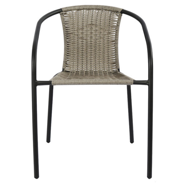 ΠΟΛΥΘΡΟΝΑ ΚΑΡΕΚΛΑ CAMEL HM5015.01 ΓΚΡΙ ΜΕΤΑΛΛΙΚΗ ΜΕ WICKER 48x48-53x72 εκ. - Image 3