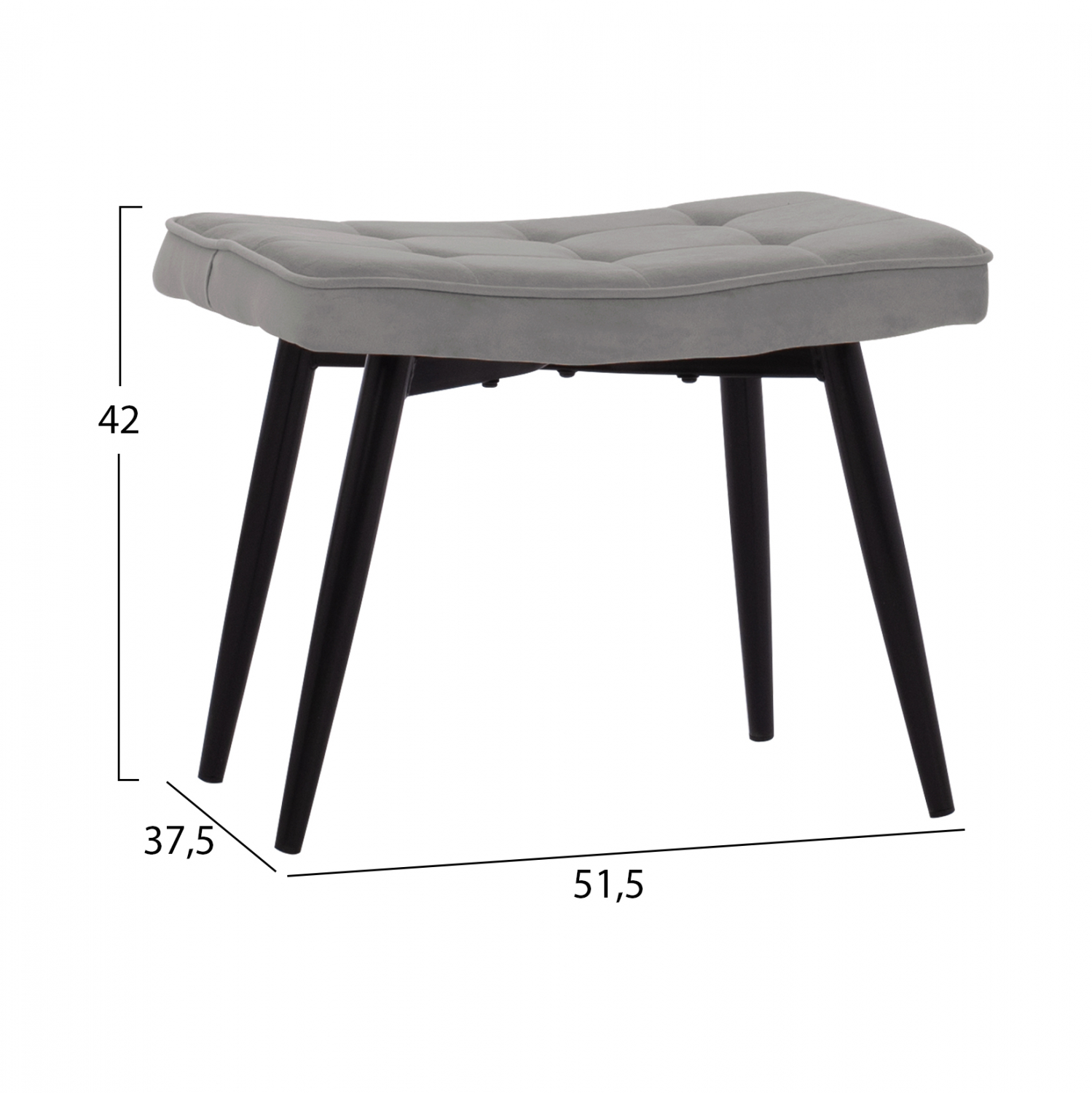 ΠΟΛΥΘΡΟΝΑ ΜΠΕΡΖΕΡΑ CRAWLEY ΜΕ ΥΠΟΠΟΔΙΟ HM8918.01 ΓΚΡΙ ΒΕΛΟΥΔΟ 70x57x103 εκ. - Image 3