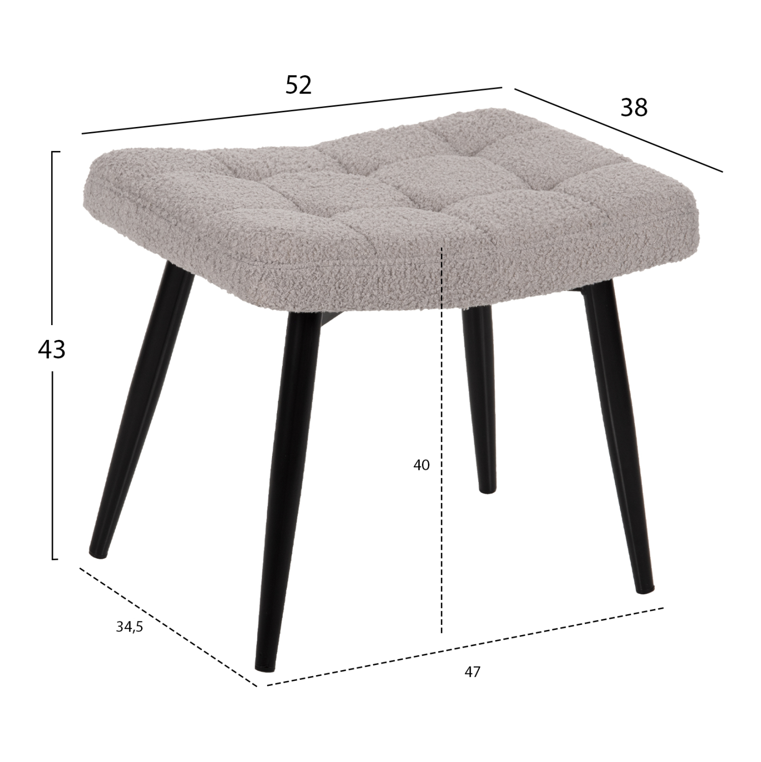 ΠΟΛΥΘΡΟΝΑ ΜΠΕΡΖΕΡΑ CRAWLEY ΜΕ ΥΠΟΠΟΔΙΟ HM8918.21 ΥΦΑΣΜΑ ΜΠΟΥΚΛΕ ΓΚΡΙ 70x74x105Υ εκ. - Image 3