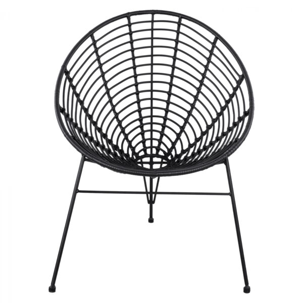 ΠΟΛΥΘΡΟΝΑ ΤΥΠΟΥ ΦΩΛΙΑ ΜΕΤΑΛΛΙΚΗ ALLEGRA HM5458.02 ΜΕ ΜΑΥΡΟ WICKER 73x83x86Υ εκ. - Image 3