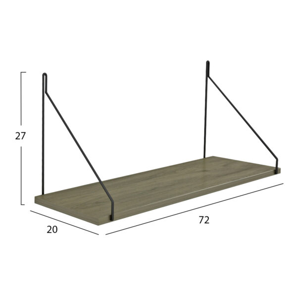 ΡΑΦΙ ΤΟΙΧΟΥ AGILAN ΜΕΛΑΜΙΝΗΣ HM9183.12 OLIVE GREY 72x20x27Y εκ. - Image 2