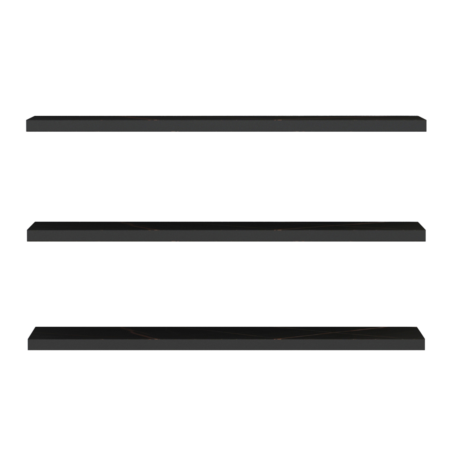 ΣΕΤ 3 ΡΑΦΙΑ ΤΟΙΧΟΥ CASSIUS HM8966.13 ΜΕΛΑΜΙΝΗ ΣΕ ΜΑΥΡΟ ΜΑΡΜΑΡΟ 60x14,5 εκ - Image 3