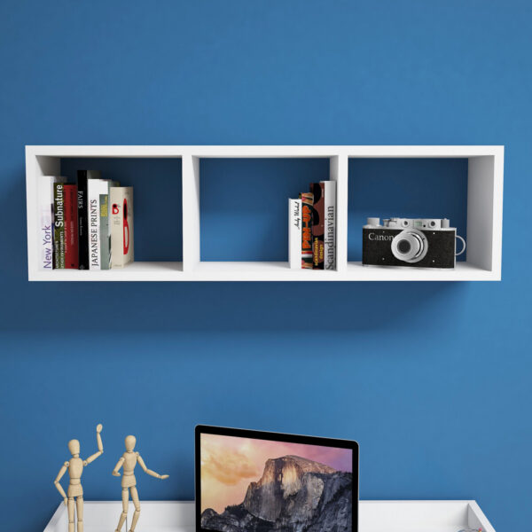ΡΑΦΙΕΡΑ ΤΟΙΧΟΥ ΜΕΛΑΜΙΝΗΣ ΛΕΥΚΗ HM9228.11 90x22x25,6Υ εκ. - Image 3