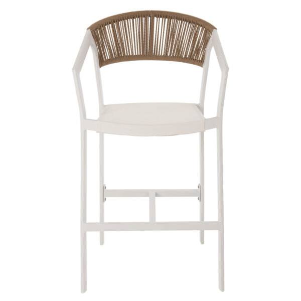 ΣΚΑΜΠΟ ΑΛΟΥΜΙΝΙΟΥ ΛΕΥΚΟ HM5892.32 ΜΕΣ. ΥΨΟΥΣ-ΜE RATTAN & TΕΧΤLINE 57x57x99,5Yεκ. - Image 2
