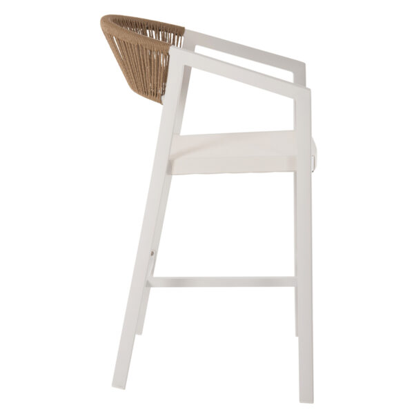 ΣΚΑΜΠΟ ΑΛΟΥΜΙΝΙΟΥ ΛΕΥΚΟ HM5892.32 ΜΕΣ. ΥΨΟΥΣ-ΜE RATTAN & TΕΧΤLINE 57x57x99,5Yεκ. - Image 3