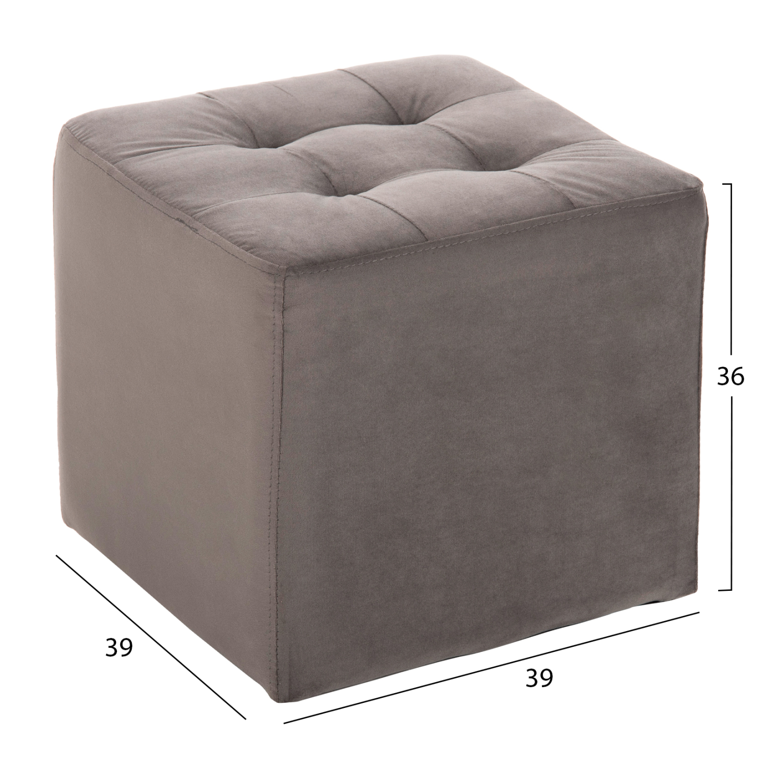 ΣΚΑΜΠΩ PUNK HM264.11 ΓΚΡΙ ΒΕΛΟΥΔΟ 39Χ39Χ36Υεκ. - Image 2