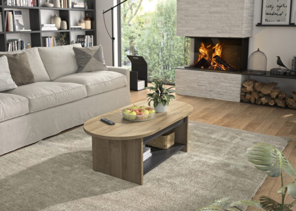 Soho τραπεζάκι σαλονιού 110x55x39εκ. Golden Oak / Black - Image 2