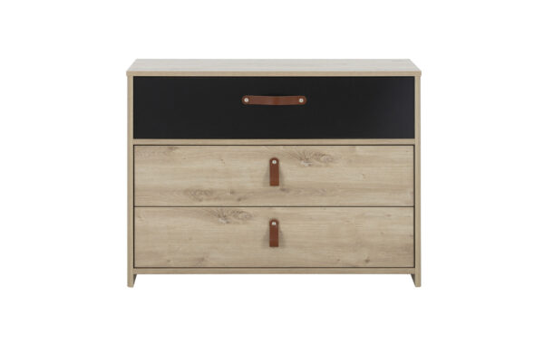 Arthus συρταριέρα με 3 συρτάρια Δρυς Artisan/Μαύρο 85x41x68εκ. - Image 2