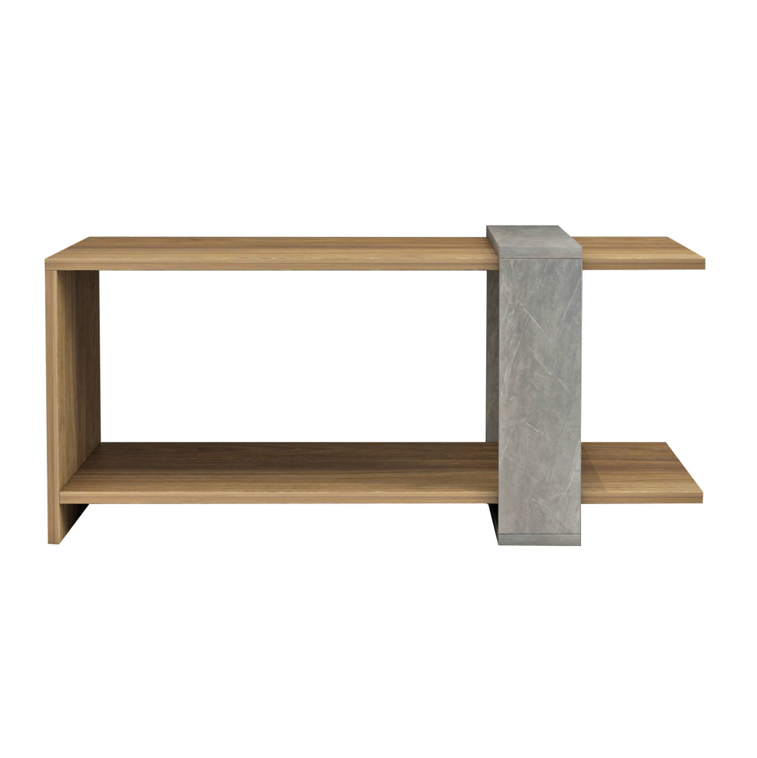 ΤΡΑΠΕΖΙ ΣΑΛΟΝΙΟΥ WILMA HM8950.13 ΜΕΛΑΜΙΝΗ ΣΕ ΦΥΣΙΚΟ-ΓΚΡΙ ΠΕΤΡΑ 80Χ50Χ35Υ εκ. - Image 3