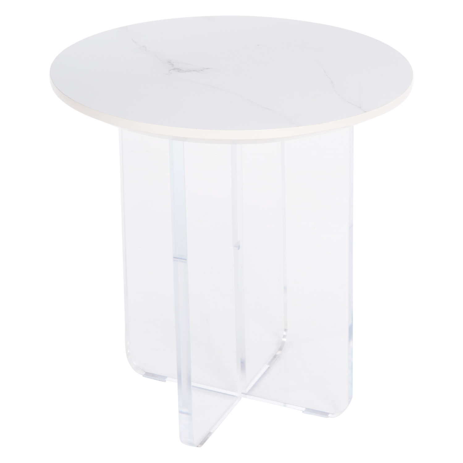 ΤΡΑΠΕΖΙ ΣΑΛΟΝΙΟΥ ACRYLON HM9779.01 HPL ΛΕΥΚΟ ΜΑΡΜΑΡΟ-ΑΚΡΥΛΙΚΟ ΠΟΔΙ Φ40x41Υεκ. - Image 3