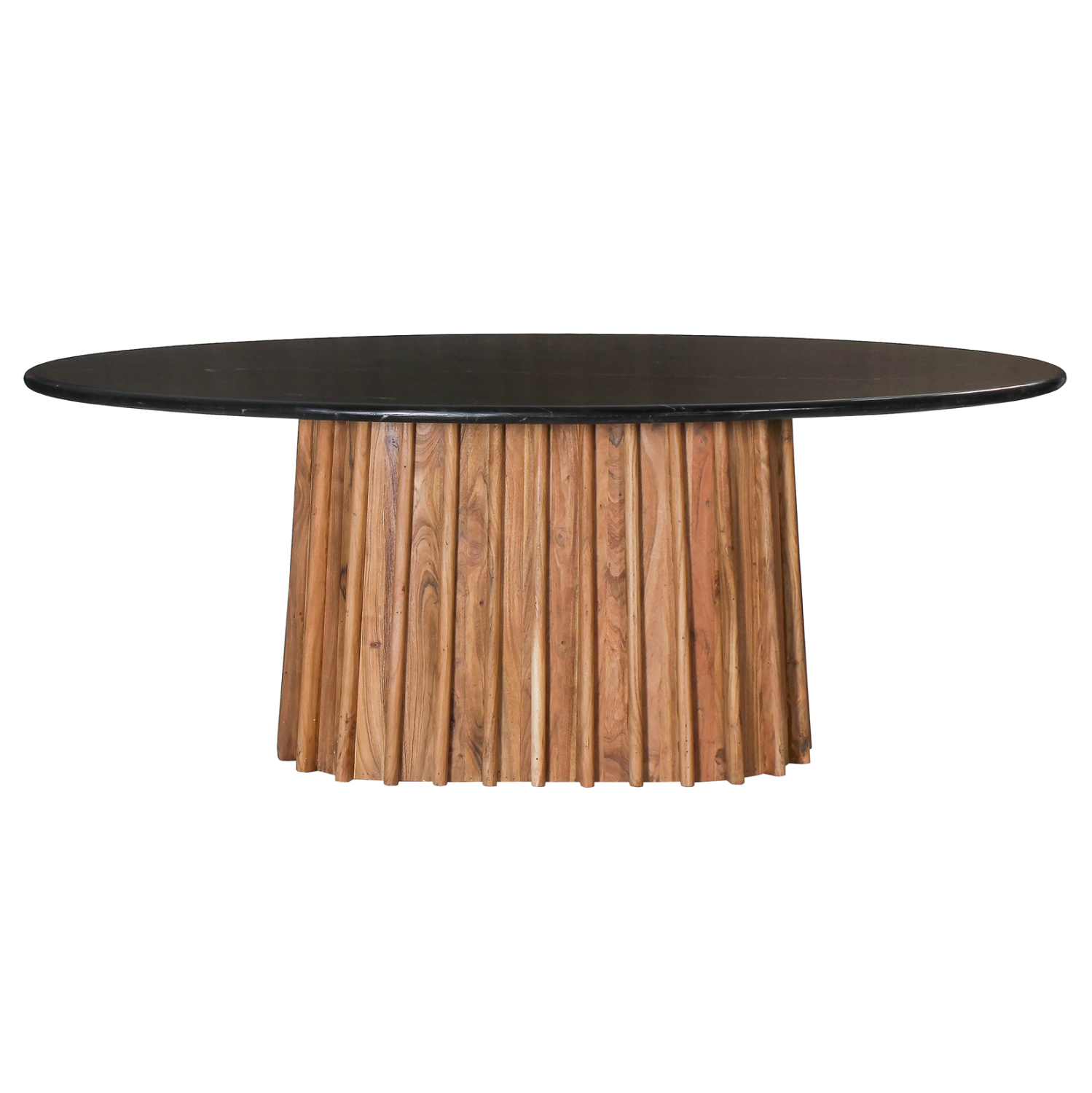 ΤΡΑΠΕΖΙ ΤΡΑΠΕΖΑΡΙΑΣ ΟΒΑΛ DRAXX HM9689 ΜΑΣΙΦ ΑΚΑΚΙΑ-ΜΑΥΡΟ ΜΑΡΜΑΡΟ 200x100x76Υεκ. - Image 3