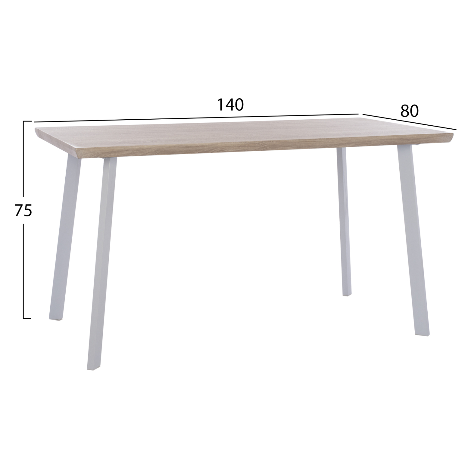 ΤΡΑΠΕΖΙ ΤΡΑΠΕΖΑΡΙΑΣ OFIRA 140X80 SONAMA ΜΕ ΛΕΥΚΑ ΠΟΔΙΑ HM8374.02 - Image 2