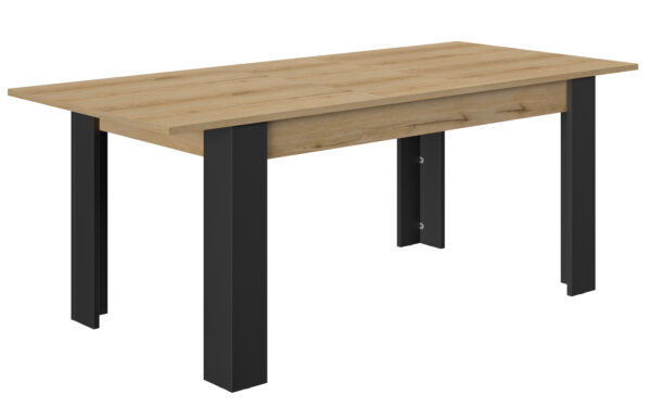 Trust Τραπέζι επεκτεινόμενο 160(200)x90εκ. Helvezia Oak / Black - Image 2