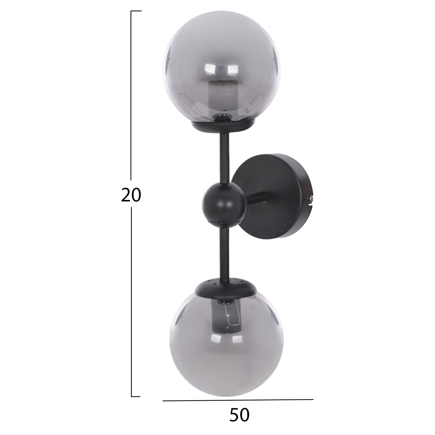 ΦΩΤΙΣΤΙΚΟ ΑΠΛΙΚΑ ME ΔΥΟ ΓΛΟΜΠΟΥΣ ΚΑΘΕΤΑ 50x15x20Y εκ.HM7638.01 - Image 2