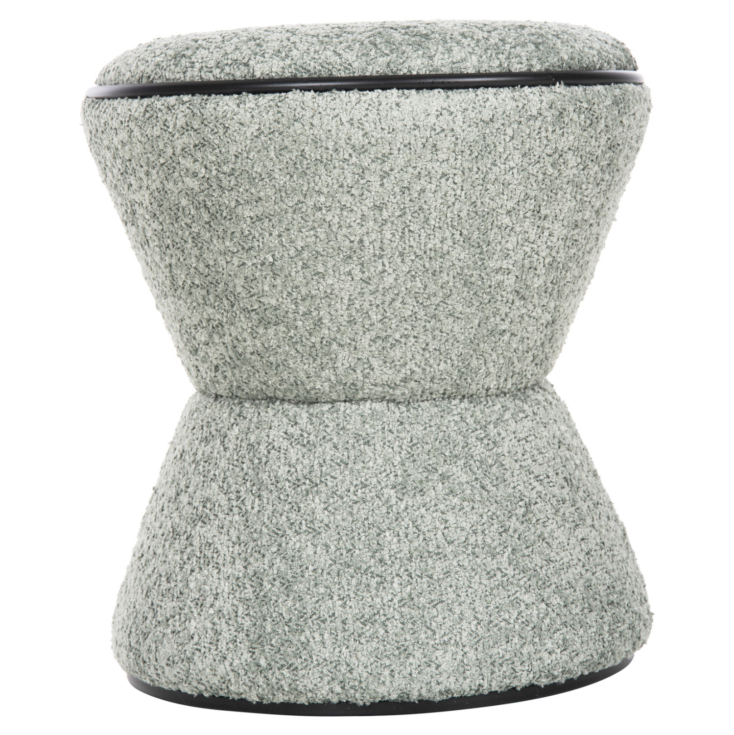 ΣΚΑΜΠΟ ΣΤΡΟΓΓΥΛΟ LINNER HM9604.05 ΜΠΟΥΚΛΕ ΥΦΑΣΜΑ ΦΥΣΤΙΚΙ-ΜΑΥΡΗ ΛΕΠΤΟΜΕΡΕΙΑ Φ38x44 εκ. - Image 3