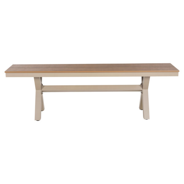 ΠΑΓΚΑΚΙ ΑΛΟΥΜΙΝΙΟΥ TAWNEE HM6038.04 ΣΑΜΠΑΝΙ-POLYWOOD ΚΑΘΙΣΜΑ ΦΥΣΙΚΟ 150x36x45Υεκ. - Image 3