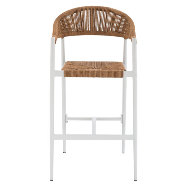 ΣΚΑΜΠΟ BAR ΑΛΟΥΜΙΝΙΟΥ GREGG HM5788.11 ΛΕΥΚΟ-ΜΠΕΖ ΤΗΣ ΑΜΜΟΥ ΣΥΝΘ.RATTAN 55x57x106Υεκ. - Image 2