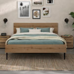 Lucian κρεβάτι διπλό 166x206x90εκ. ( για στρώμα 160x200εκ. ) Helvezia Oak