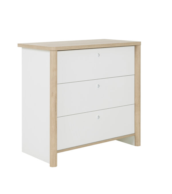 Matis συρταριέρα με 3 συρτάρια 84x45x80εκ. Natural Chestnut / Λευκό - Image 2