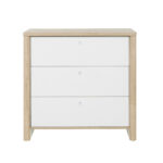 Matis συρταριέρα με 3 συρτάρια 84x45x80εκ. Natural Chestnut / Λευκό