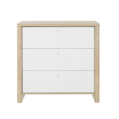 Matis συρταριέρα με 3 συρτάρια 84x45x80εκ. Natural Chestnut / Λευκό