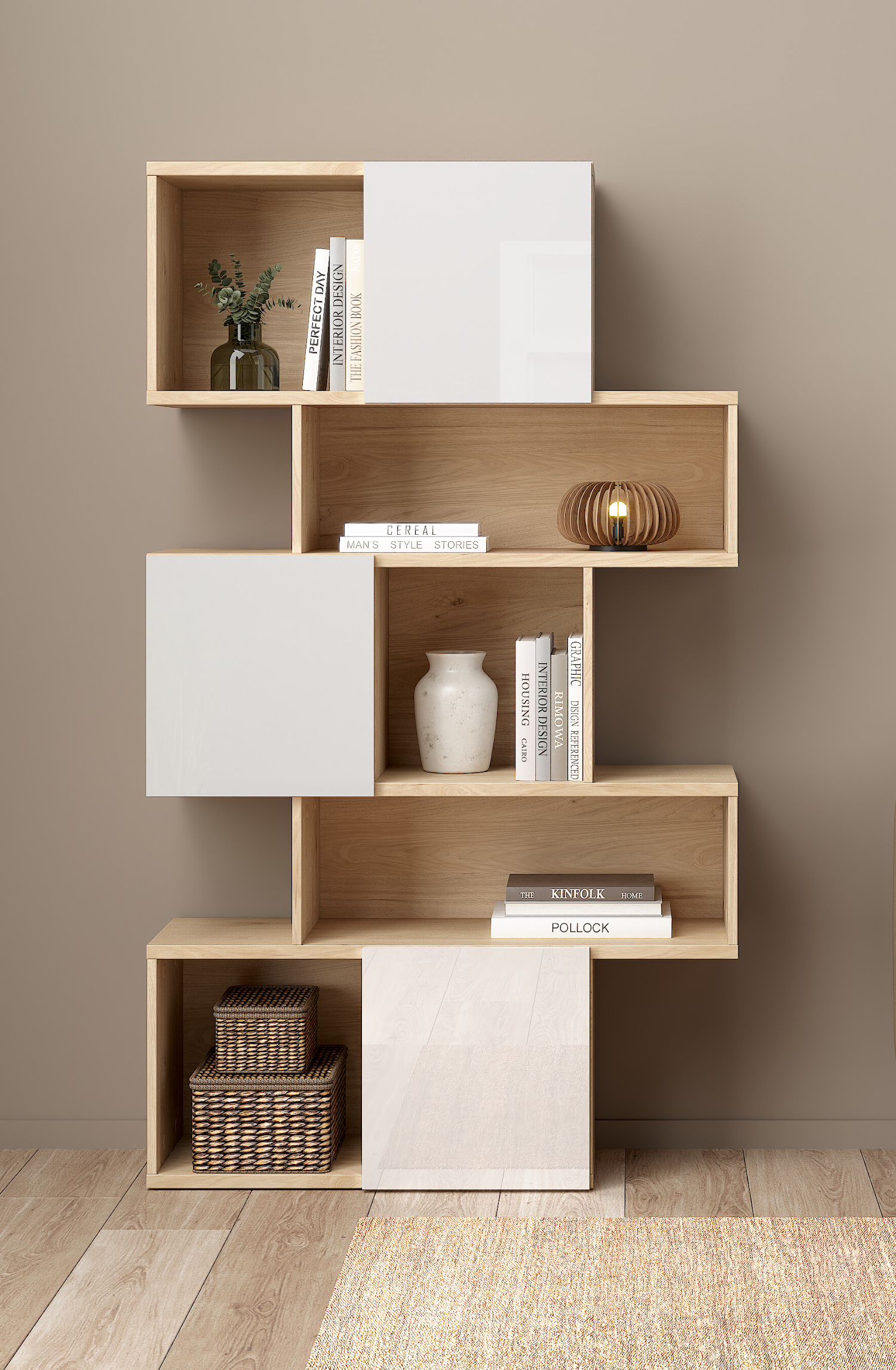 Maze βιβλιοθήκη με 3 ντουλάπια 95