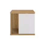 Otello κομοδίνο με μία πόρτα 45x35x42εκ. Helvezia Oak / Λευκό