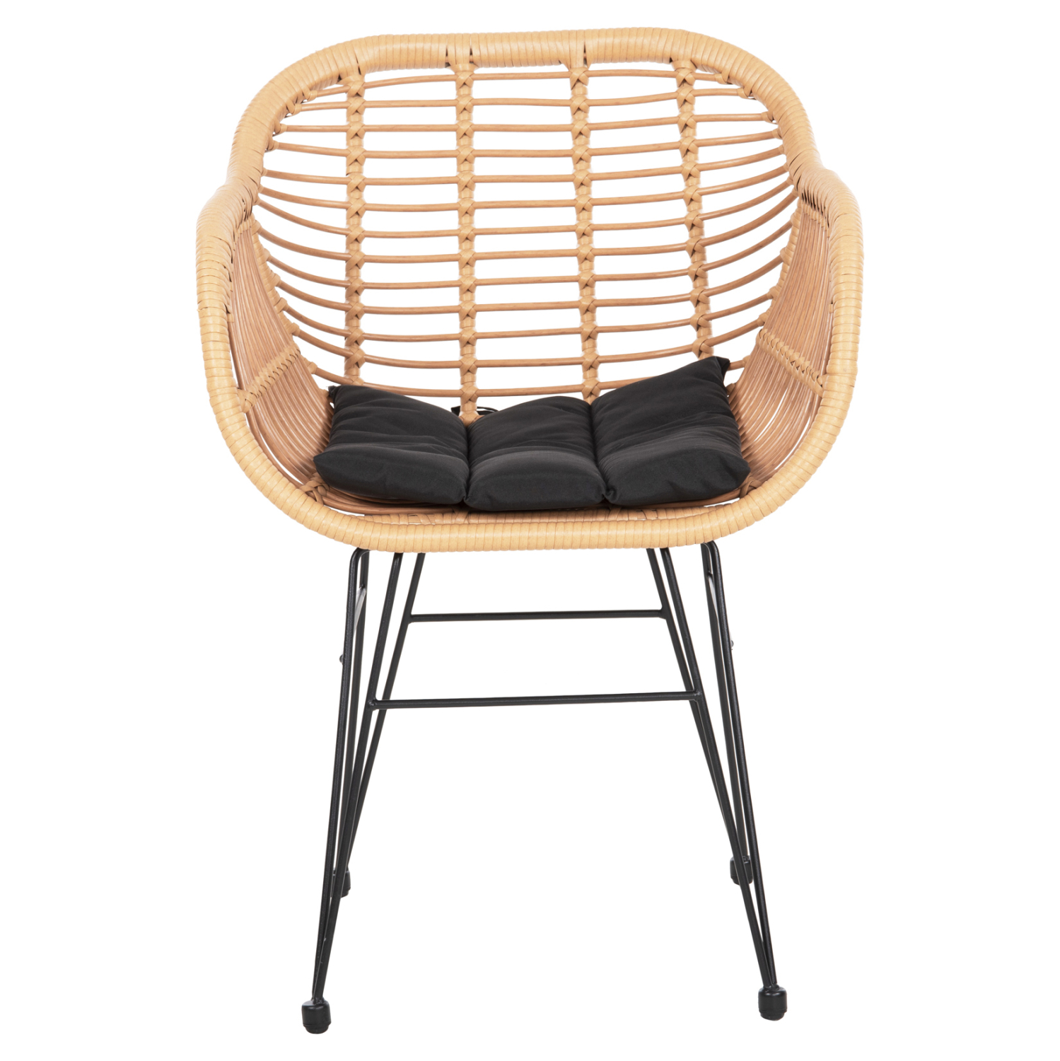 ΠΟΛΥΘΡΟΝΑ ΜΕ ΜΑΞΙΛΑΡΙ ΜΕΤΑΛΛΙΚΗ ALLEGRA HM5450.31 ΜΕ WICKER ΜΠΕΖ 58x59x82Υ - Image 3