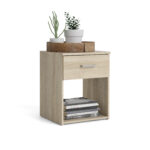 Space κομοδίνο με ένα συρτάρι 37,6x35,95x47,5εκ. Δρυς