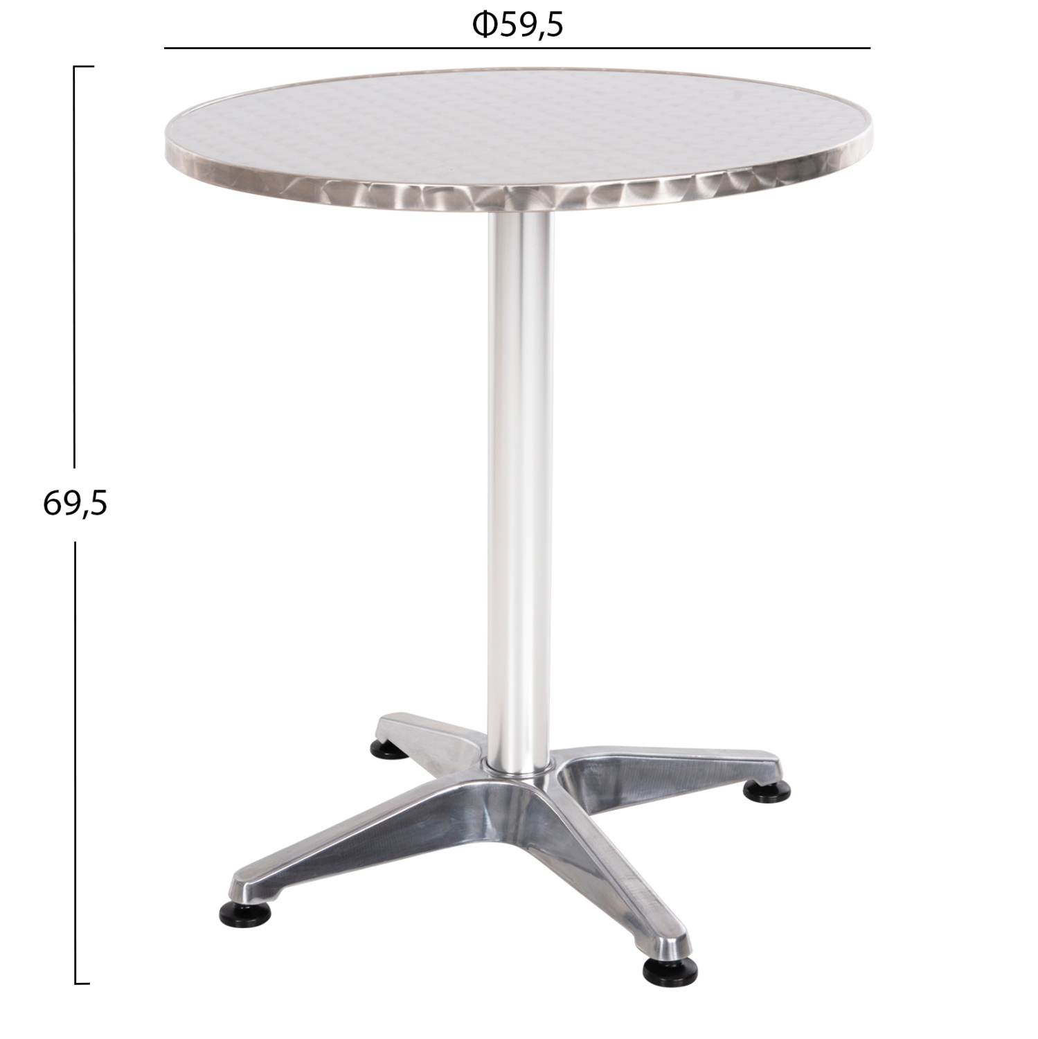 ΤΡΑΠΕΖΙ ΣΤΡΟΓΓΥΛΟ ΑΛΟΥΜΙΝΙΟΥ FRODO HM5539 ΜΕΤΑΛΛΙΚΟ ΧΡΩΜΑ-4ΝΥΧΗ ΒΑΣΗ Φ59,5x69,5Υεκ. - Image 2