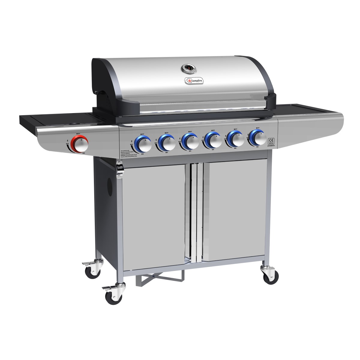 Campfire ΨΗΣΤΑΡΙΑ ΜΕ 6 ΚΑΥΣΤΗΡΕΣ & EXTRA ΕΣΤΙΑ ΜΕ LED ΔΙΑΚΟΠΤΕΣ-ΙΝΟΧ