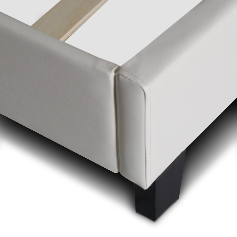 Κρεβάτι Sissy Megapap από τεχνόδερμα χρώμα λευκό 160x200εκ. - Image 6