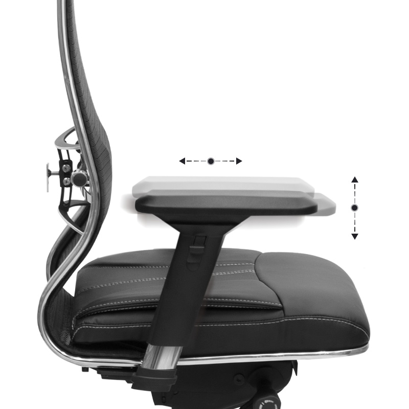 Καρέκλα γραφείου Samurai L2-6D Megapap εργονομική με ύφασμα TS Mesh και τεχνόδερμα χρώμα μαύρο 69x70x125/137εκ. - Image 7