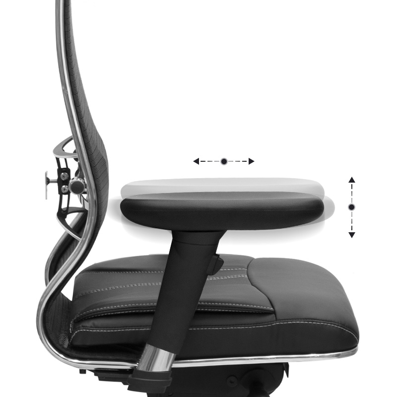 Καρέκλα γραφείου Samurai L1-2D Megapap εργονομική με ύφασμα TS Mesh και τεχνόδερμα χρώμα μαύρο 69x70x122/130εκ. - Image 7