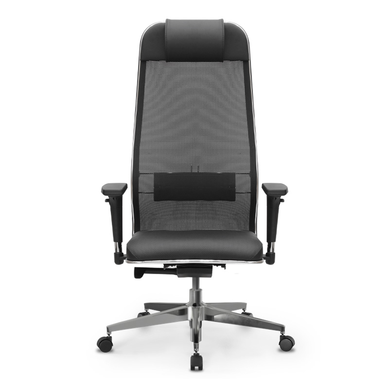 Καρέκλα γραφείου Synchrosit-10 Megapap εργονομική με διπλό ύφασμα Mesh και τεχνόδερμα χρώμα μαύρο 65x70x121/134εκ. - Image 4