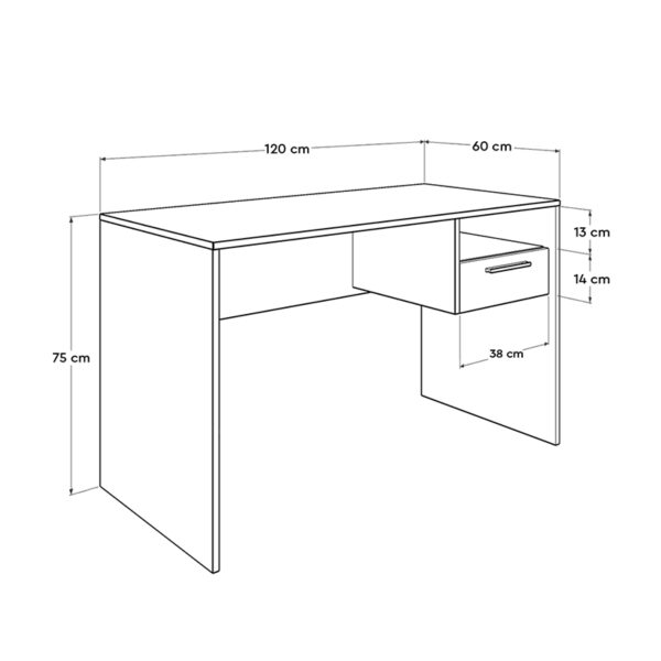 Γραφείο εργασίας Concept Megapap χρώμα λευκό 120x60x75εκ. - Image 5