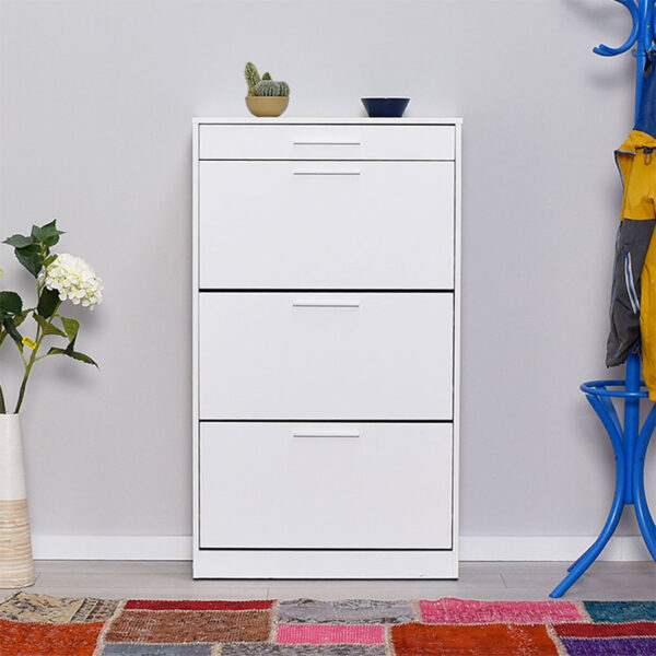 Παπουτσοθήκη Flat Megapap 18 ζεύγων χρώμα λευκό 75x29x128εκ. - Image 2