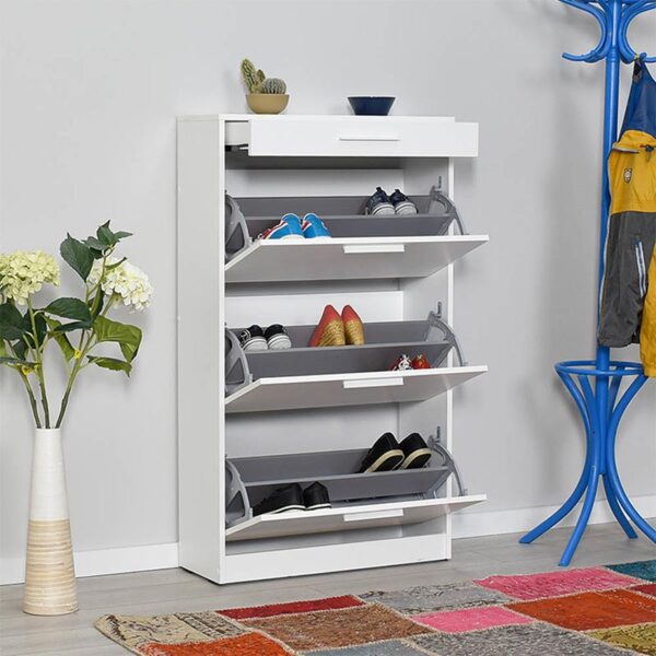 Παπουτσοθήκη Flat Megapap 18 ζεύγων χρώμα λευκό 75x29x128εκ. - Image 3