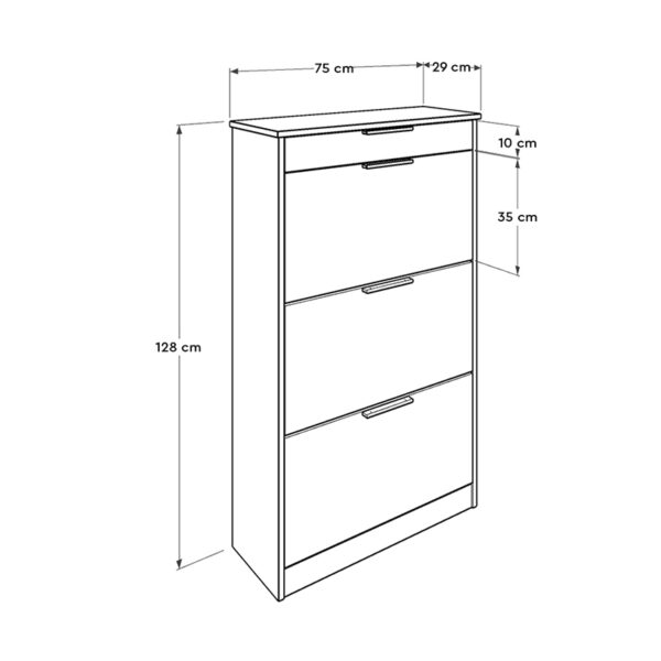 Παπουτσοθήκη Flat Megapap 18 ζεύγων χρώμα λευκό 75x29x128εκ. - Image 4