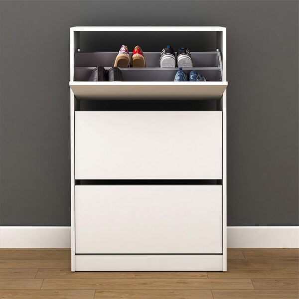 Παπουτσοθήκη Flat Duo Megapap 18 ζεύγων χρώμα λευκό 73x26x119εκ. - Image 2