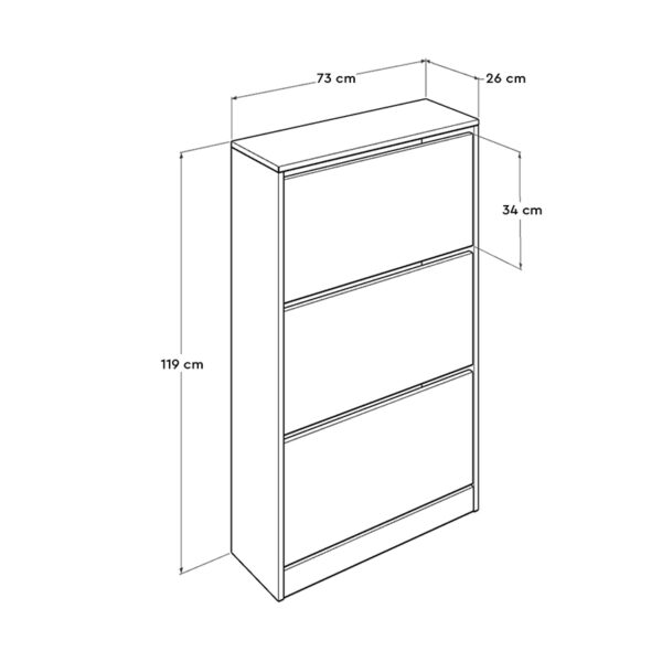 Παπουτσοθήκη Flat Duo Megapap 18 ζεύγων χρώμα λευκό 73x26x119εκ. - Image 4