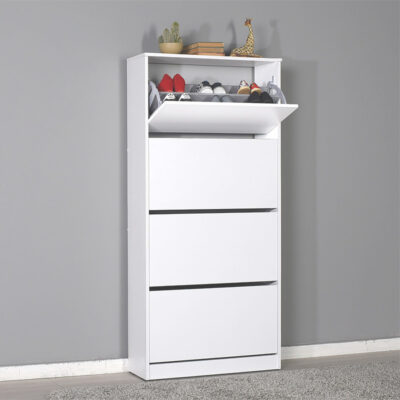 Παπουτσοθήκη Flat Duo Megapap 24 ζευγών χρώμα λευκό 73x26x157εκ.