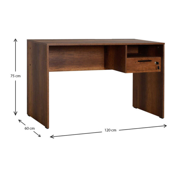 Γραφείο εργασίας Concept Megapap χρώμα καρυδί 120x60x75εκ. - Image 4