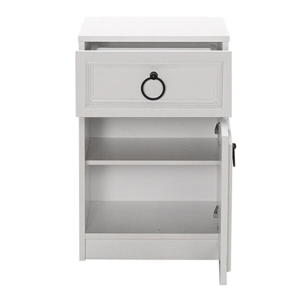 Κομοδίνο Hampton Megapap χρώμα λευκό 40x38x63εκ. - Image 4