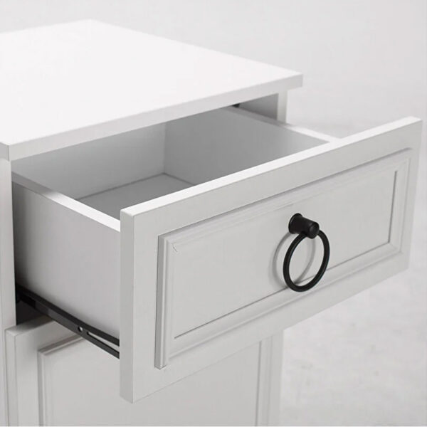 Κομοδίνο Hampton Megapap χρώμα λευκό 40x38x63εκ. - Image 5