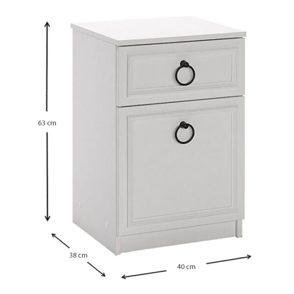 Κομοδίνο Hampton Megapap χρώμα λευκό 40x38x63εκ. - Image 6