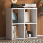 Βιβλιοθήκη Cube Megapap χρώμα λευκό 60x23x60εκ.